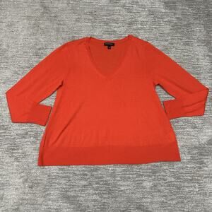 Banana Republic Sweater Womens Large Orange Extra Fine Merino Capsule Career